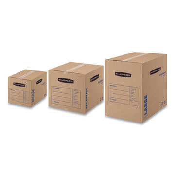 Bankers Box® Smoothmove Basic Moving Boxes, Medium, Regular Slotted Container (rsc), 18" X 18" X 16", Brown Kraft-blue, 20-bundle freeshipping - TVN Wholesale